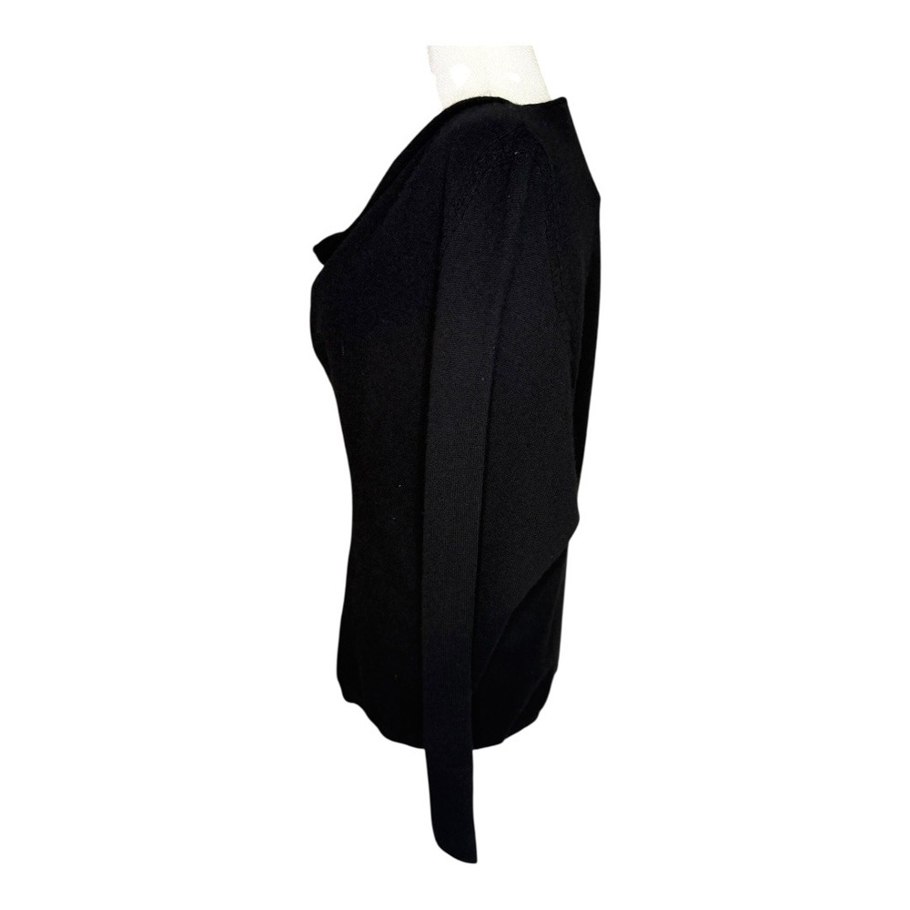 Neiman Marcus Cashmere Cowl Neck Sweater Women's Long Sleeve Black Size Large - Picture 3 of 8